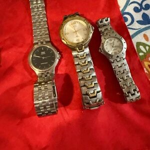 Elegant Silver and Gold Watch Trio